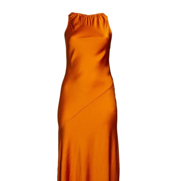 Open Edit Halter Satin Midi Dress - Picture 4 of 4